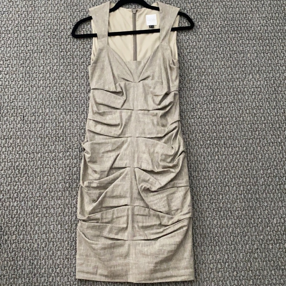 Nicole Miller khaki dress